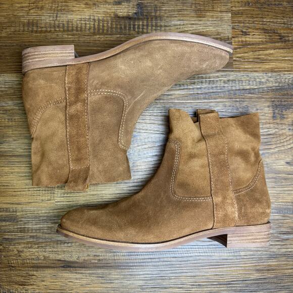 Gianni Bini Take Five Brown Suede Leather Ankle boots size 7.5 boho chic - Picture 11 of 12